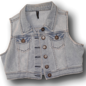 Highway Jeans, Light Wash Cropped Denim Vest-small